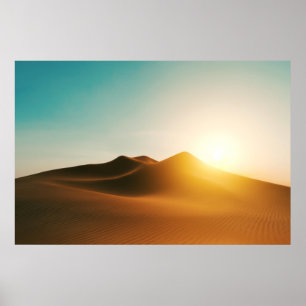 Desert Dunes Sunset Mood Art Poster