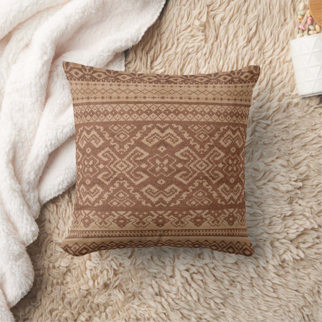 Desert Earth – Brown Tribal Boho Moroccan Style Cushion (Blanket)