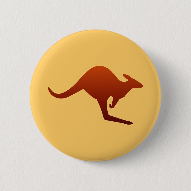 Desert Earth Tone Kangaroo Silhouette 6 Cm Round Badge (Front)