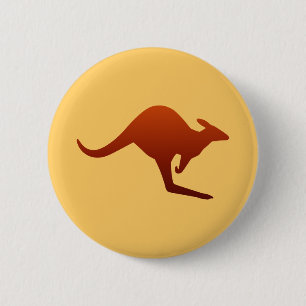 Desert Earth Tone Kangaroo Silhouette 6 Cm Round Badge