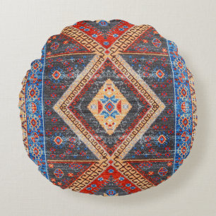 Desert Echoes: Southwestern Boho Heritage Round Cushion