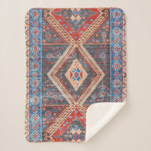 Desert Echoes: Southwestern Boho Heritage Sherpa Blanket