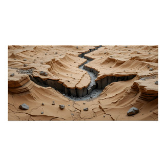 Desert Fissure Scene Poster