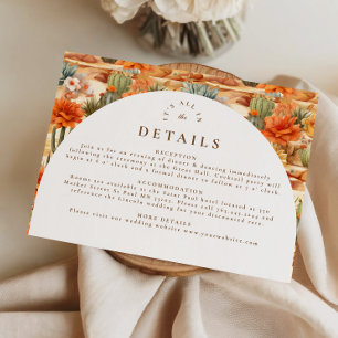 Desert Floral Arch Wedding Enclosure Card