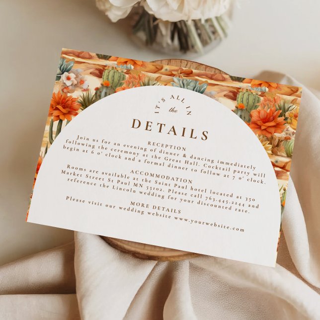 Desert Floral Arch Wedding Enclosure Card (Creator Uploaded)