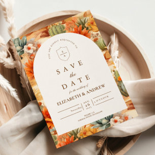 Desert Floral Arch Wedding Save The Date