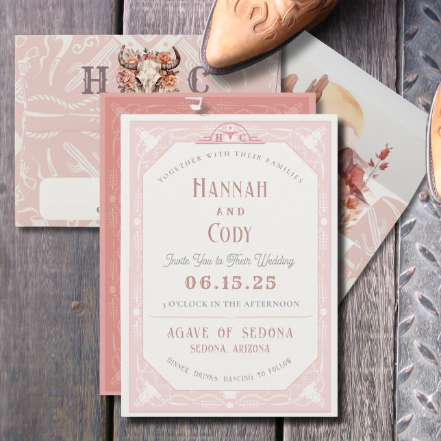 Desert Flowers Western Wedding Invitation (Creator Uploaded)