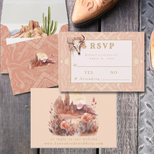 Desert Flowers Western Wedding Response RSVP Card