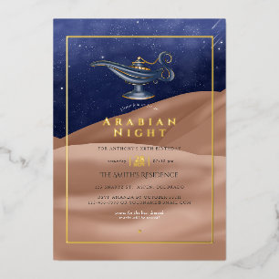 Desert Foil Arabian Birthday Foil Invitation