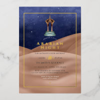 Desert Foil Arabian Birthday Foil Invitation