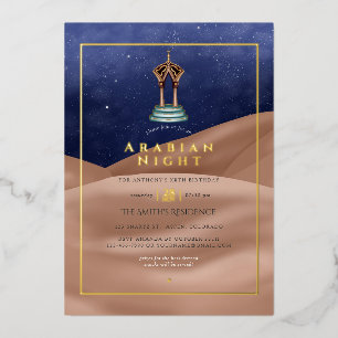 Desert Foil Arabian Birthday Foil Invitation