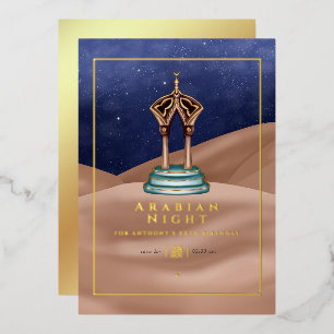 Desert Foil Arabian Birthday Foil Invitation