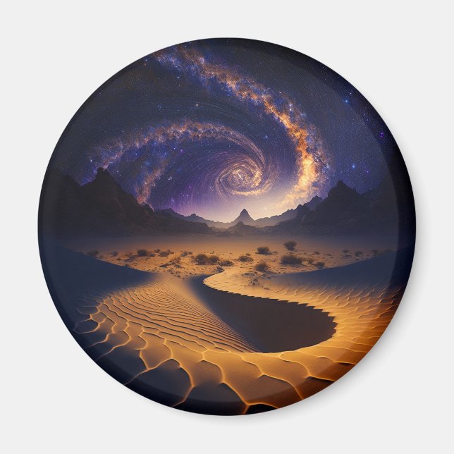 Desert Galaxy Surreal Landscape Art Magnet (Front)