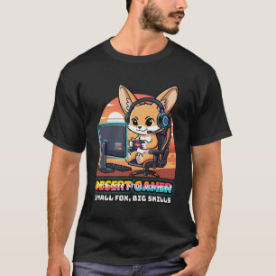 Desert Gamer Fennec Fox - Gaming Streamer T-Shirt