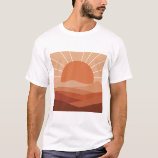 Desert Geometry – Minimalist Sun & Mountain T-Shir T-Shirt