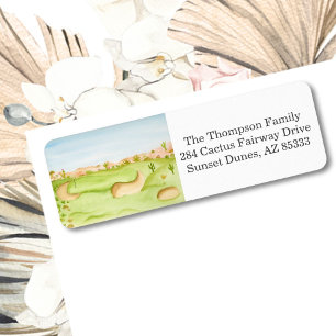 Desert Golf Course Watercolor Return Address  Label