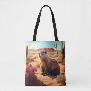 Desert Groundhog Tote Bag