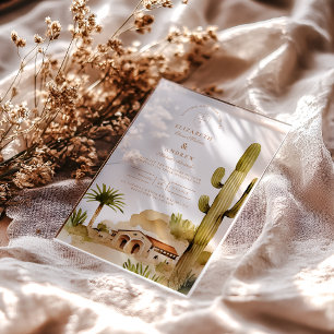 Desert Hacienda Wedding Style Acrylic Invitations