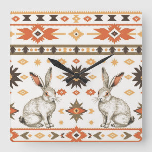 Desert Hares Square Wall Clock