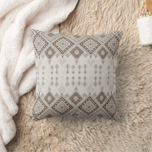 Desert Harmony – Brown Geometric Tribal Cushion