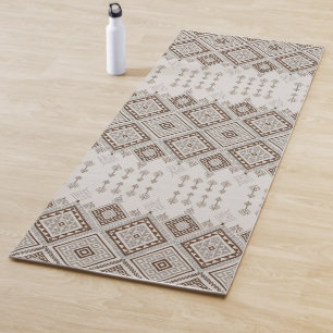 Desert Harmony Brown Moroccan Geometric Tribal Yoga Mat
