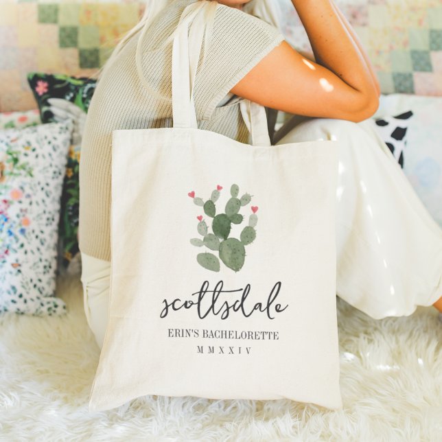 Desert Heart Cactus Bachelorette Party Tote Bag (Creator Uploaded)