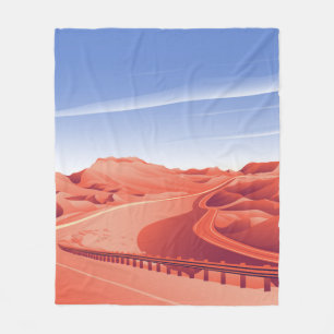 Desert hill road Fleece Blanket
