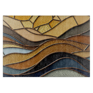 Desert Hills Sand Gold Mosaic Fine Art Cutting Board