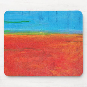 Desert Horizon blue sky orange sand abstract Mouse Pad