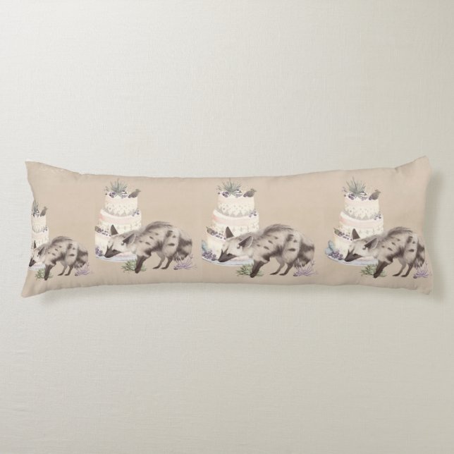 Desert Hyena Birthday – Minimal Botanical Illustra Body Cushion (Front)