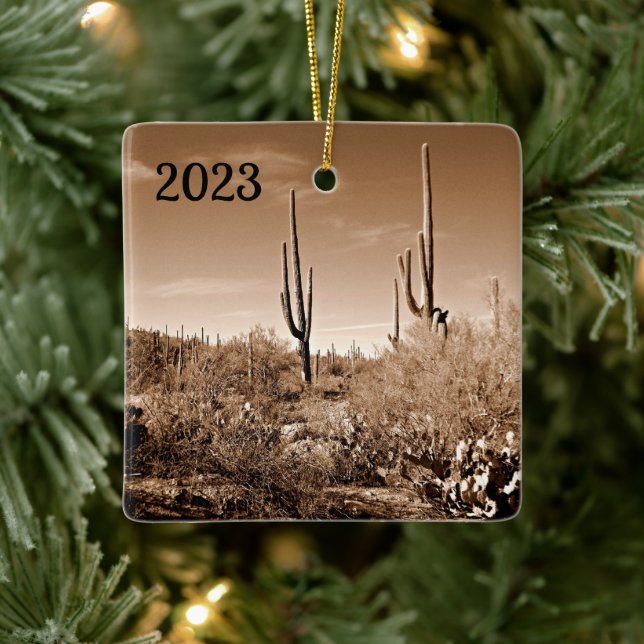 Desert in sepia ceramic ornament (Tree)