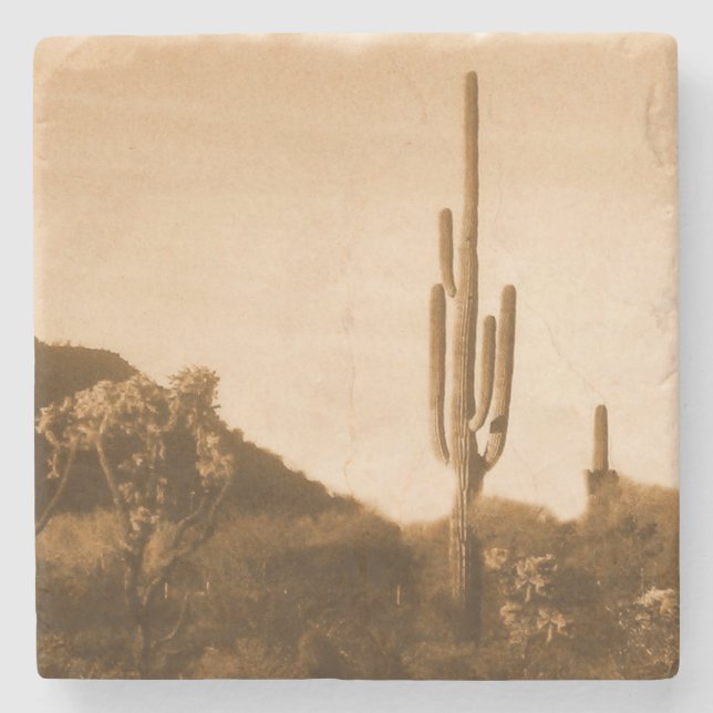 Desert in sepia stone coaster (Front)