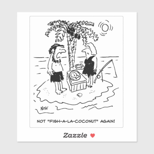 Desert Island Castaway Couple Cartoon. (Sheet)