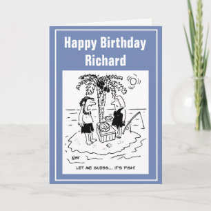 Desert Island Castaway Fishing has Fish for Dinner Card