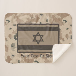 Desert Israeli Flag Sherpa Blanket