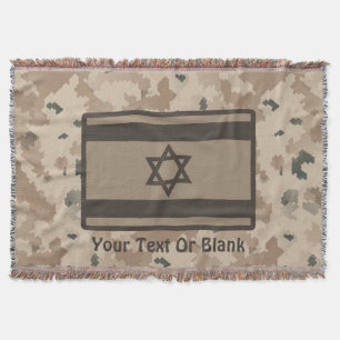 Desert Israeli Flag Throw Blanket