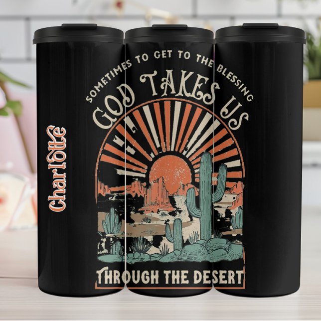 Desert Journey Christian Scripture Graphic Thermal Tumbler (Creator Uploaded)