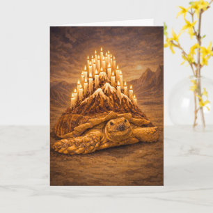 Desert king tortoise birthday cake mountain card