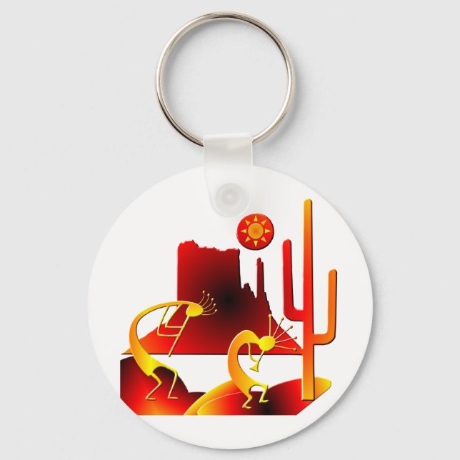 Desert Kokopelli Key Ring (Front)