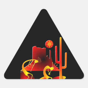 Desert Kokopelli Triangle Sticker
