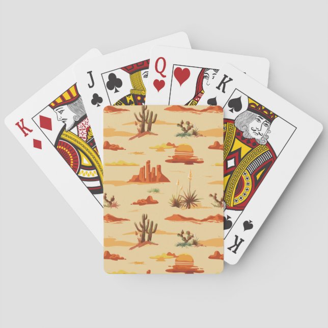 Desert Landscape Arizona Pattern Playing Cards (Back)