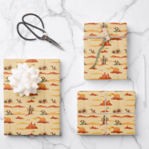 Desert Landscape Arizona Pattern Wrapping Paper Sheet
