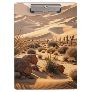Desert landscape at sunset clipboard