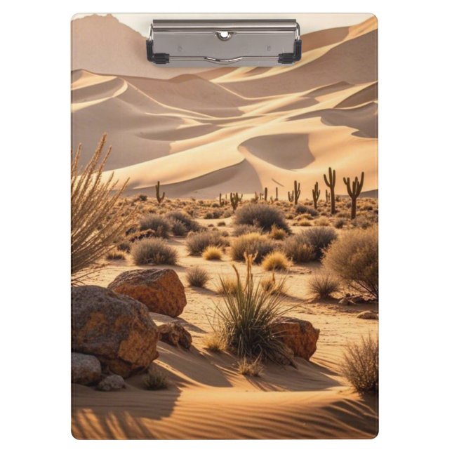 Desert landscape at sunset clipboard (Front)