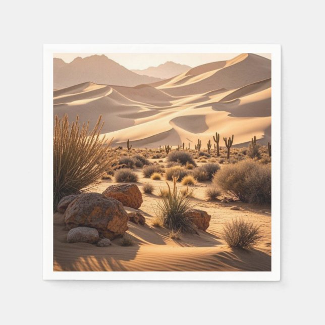 Desert landscape at sunset napkin (Front)