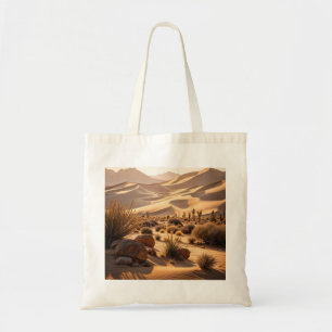 Desert landscape at sunset tote bag
