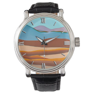 Desert Landscape in Rust Orange and Aqua  Watch