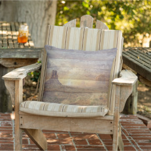 Desert Landscape Monument Valley And Cloudy Sky Cushion