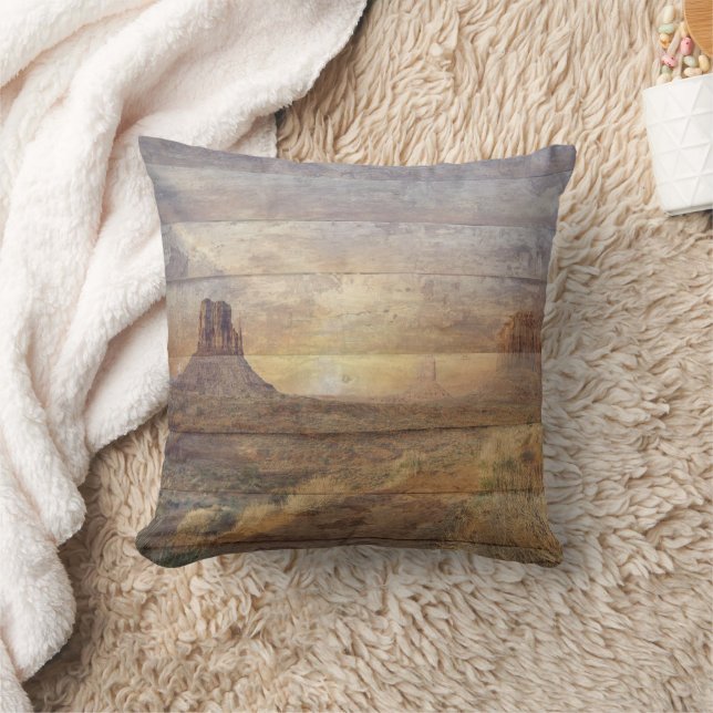 Desert Landscape Monument Valley And Cloudy Sky Cushion (Blanket)
