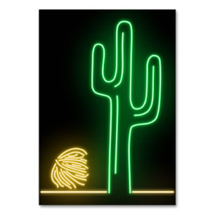 Desert Landscape Neon Sign Table Number